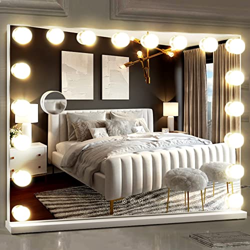 M MIVONDA Hollywood Vanity Vanity, Makeup Mirror with 18 Dimmable LED Bulbs - color: 26"x22"