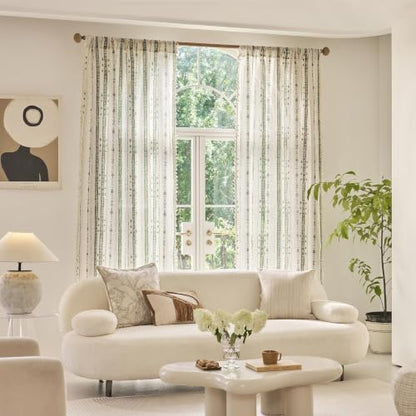 Green Boho Curtains for Living Room with Tassel 63 Inch 2 Panels - color: T-green, size: 52"W x 63"L (Pack of 2)