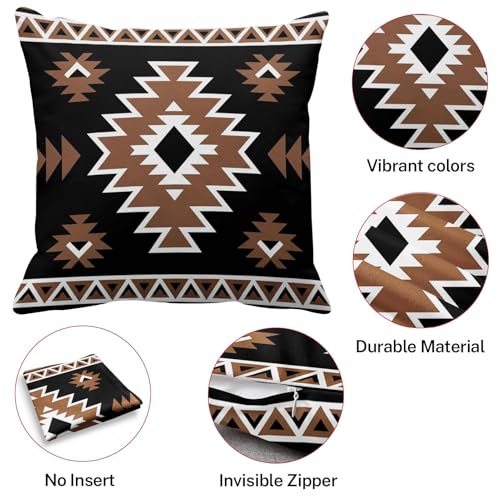 Throw Pillow Covers, Geometric Feather, Set of 4, 18"x18" - color: Tribal Geometric 4