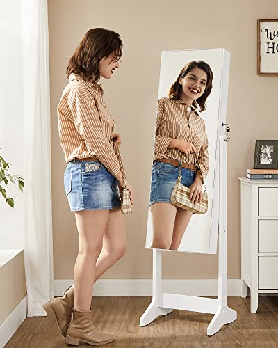 SONGMICS LED Jewelry Cabinet Standing, Lockable Armoire - color: White, style: Modern