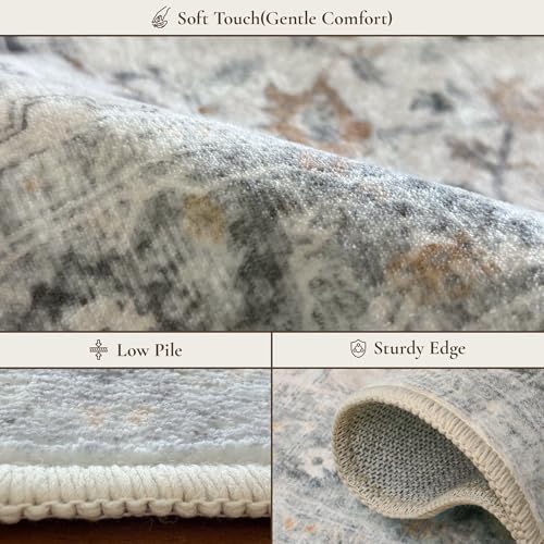 GENIMO 8x10 Washable Area Rugs for Living Room, Non Slip, Light Taupe Brown - color: Light Taupe Brown, size: 8' x 10' (Rectangular)