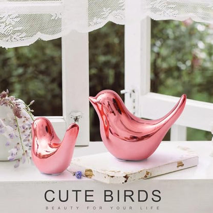 Notakia Pink Bird Figurines Set of 2 Small Bird Statues Home Decor - color: 2pcs Pink Birds
