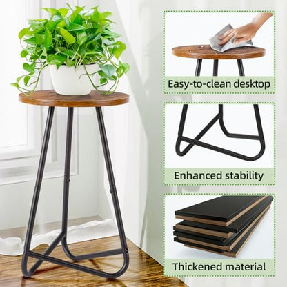 Plant Stand Indoor,Small Plant Table,Metal Display Rack,Brown,20 In - color: Brown, size: 20 In