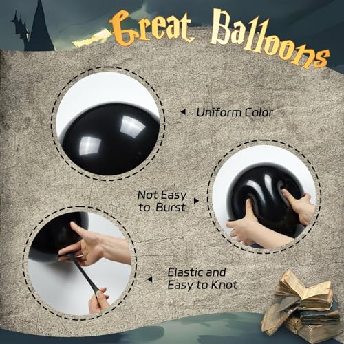 60pcs Black Burgundy and Gold Balloons 12inch with Confetti Balloons - color: Black Red Gold