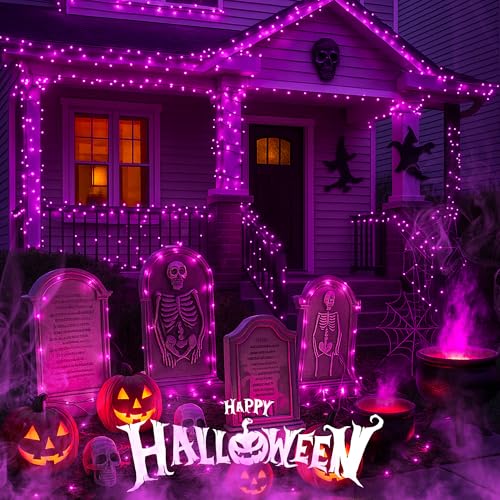Purple Halloween Lights,13FT 50 Count Mini String Lights - color: Purple Black, size: 50 count