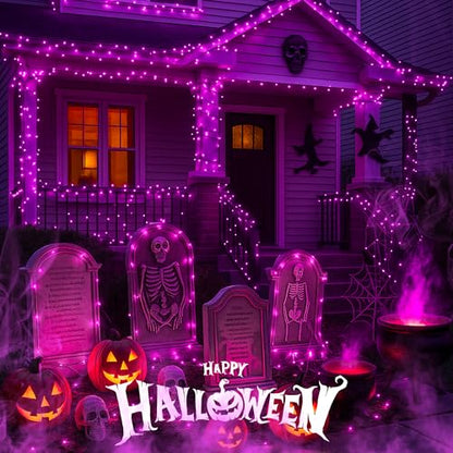 Purple Halloween Lights,13FT 50 Count Mini String Lights - color: Purple Black, size: 50 count