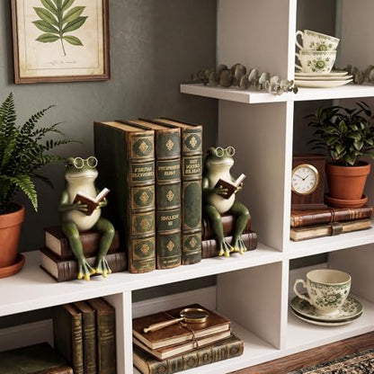 Lineshading Frog Decorative Bookend 7.2'' Book End Reading Lover Favor