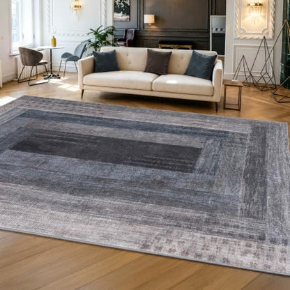 Neutral Geometric Blue 4x6 ft Large Rug for Living Room Bedroom - color: Blue, size: 4' x 6' (Rectangular)