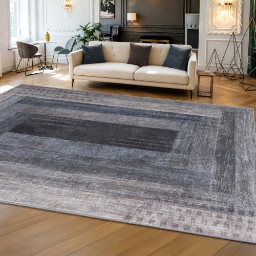 Neutral Geometric Blue 9x12 ft Large Rug for Living Room Bedroom - color: Blue, size: 9' x 12' (Rectangular)