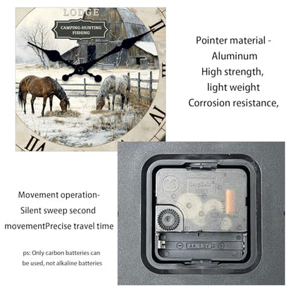 Farmhouse Wall Clocks Battery Operated 20 Inch - color: Beige1, size: 20 Inch