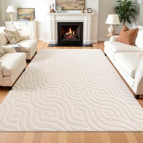SHACOS 5x7 Soft Area Rugs Fluffy Carpet for Bedroom Living Room Beige - size: 5×7