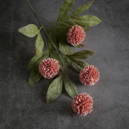 6 Pcs 27"Artificial Pompon Mum Silk Flower Stems for Vase (Dusty Pink) - color: Dusty Pink