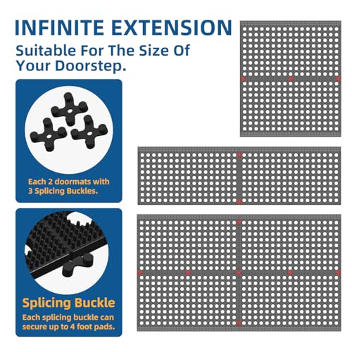 Mibao Front Door Mat, 35.5" x 24", Black, Heavy Duty Dirt Trapping - color: Black, size: 2' x 3' (Rectangular)