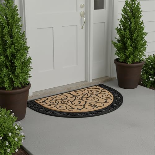 Calloway Mills 100102436 Ornate Scroll Doormat, 24" x 36", Natural/Black - color: Ornate Scroll