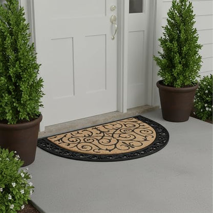 Calloway Mills 100102436 Ornate Scroll Doormat, 24" x 36", Natural/Black - color: Ornate Scroll