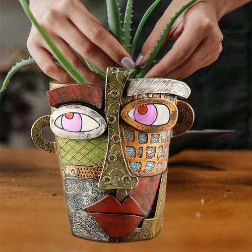 Midogaigai Abstract Face Planter Pots for Indoor Plants&Flowers Home Decor - style: Classic