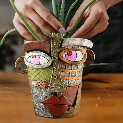Midogaigai Abstract Face Planter Pots for Indoor Plants&Flowers Home Decor - style: Classic