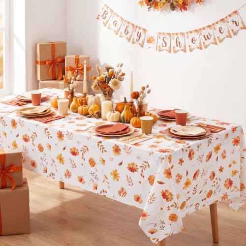 3 Pack Fall Wildflower Plastic Tablecloths, 54 X 108In Autumn Tablecloth - color: Fall Wildflower