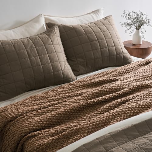 EVERGRACEHOME Chunky Chenille Knit Throw Blanket, 108x92, Camel Brown - color: Camel Brown, size: 108" X 92"