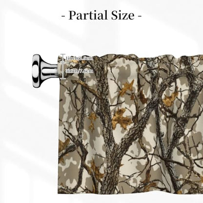 Worltoldb Camo Curtain Valance Short Rod Pocket Window Treatment for Living Room Bedroom Kitchen Bathroom 1 Panel 54" W x 18" L - color: Camo