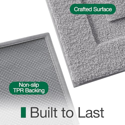 LUMI Ultra Soft Bathroom Rugs, Non Slip Bath Mat 20x32, Grey - color: Grey, size: 20" X 32"