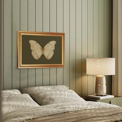 EJPFOGV Butterfly Framed Canvas Wall Art Dark Green Background 12x16 inches - color: Butterfly, size: 16"L x 12"W