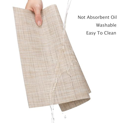 Myir JUN Placemats Set of 6 Kitchen and Dining Table Placemats - color: Beige, size: Set of 6