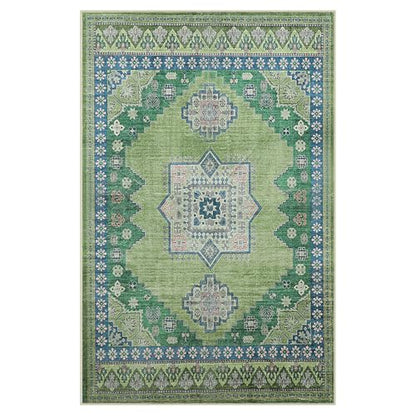 Boho Persian 5x7 Green Area Rug for Living Room Dining Room Office Bedroom - color: Fresh Lemon Green, size: 5 x 7 feet