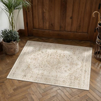 2x3 Beige Washable Neutral Area Rug Entryway - color: Neutral | Beige, size: 2' x 3' (Rectangular)