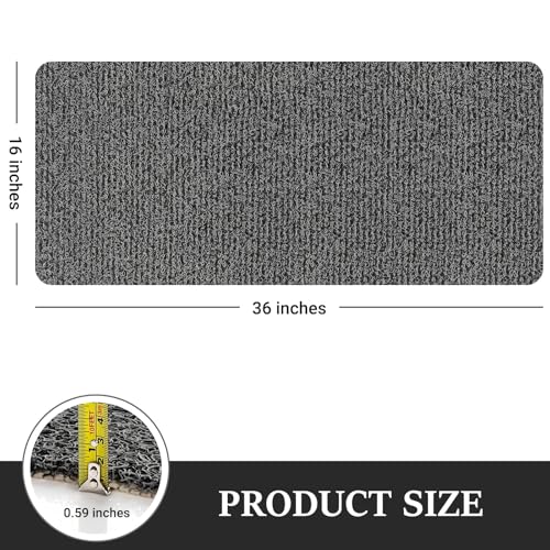 LuxStep Shower Mat Bathtub Mat,Non-Slip Bath Mat with Drain, Quick Drying - color: Black, size: 36" x 16" (Rectangular)