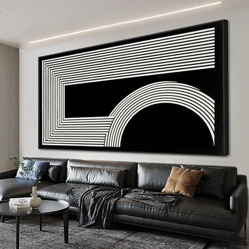 Framed Abstract Wall Art Modern Canvas Art Wall Decor 20"X 40" - color: black, size: 40"L x 20"W