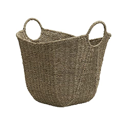 Household Essentials Seagrass Woven Storage Basket with Handles, Natural - color: Natural Seagrass