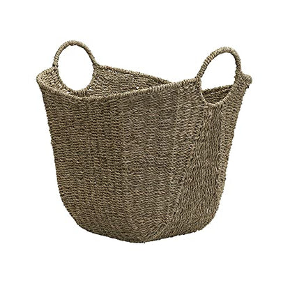 Household Essentials Seagrass Woven Storage Basket with Handles, Natural - color: Natural Seagrass