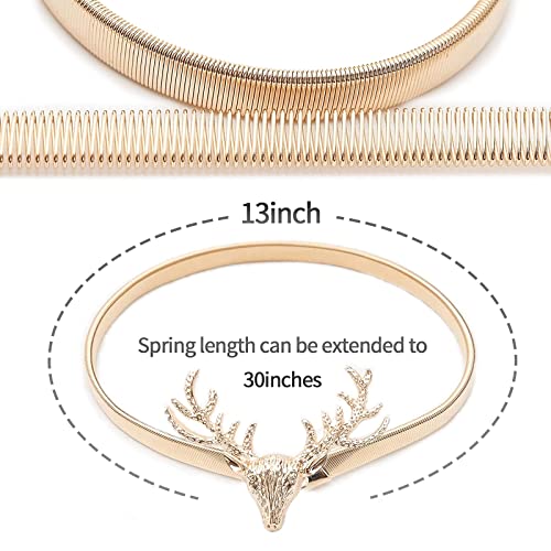 6Pack Curtain Tiebacks Aluminum Alloy Spring Design Curtain Holdback Leaf Carving Design Curtain Ties for Drapes Curtain Ties Backs Curtain Modern Style Curtain Holdback Decor(Gold elk) - color: Gold Elk
