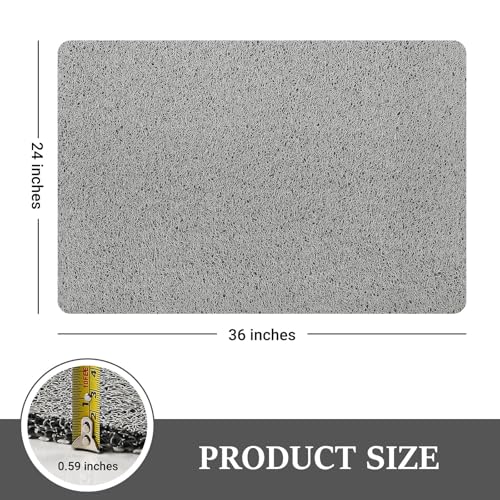 LuxStep Shower Mat Bathtub Mat,Non-Slip Bath Mat with Drain, Quick Drying - color: Stylish Grey, size: 36" x 24"