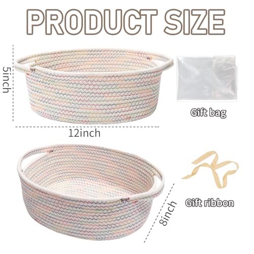 JMvicyroam Small Woven Basket, Empty Gift Basket, Colorful/1 Pack - color: Colorful, size: 1 Pack