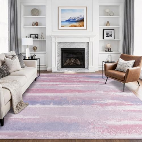 8x10 Area Rugs for Living Room, Modern Abstract Rugs Pink - color: Pink, size: 8' x 10' (Rectangular)