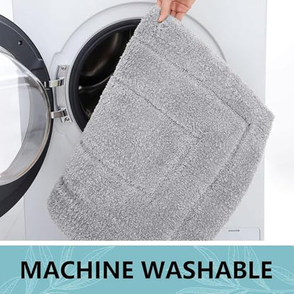 Buganda Microfiber Bathroom Rugs 47x20, Soft Shaggy Absorbent Bath Rugs - color: Grey, size: 47" X 20"