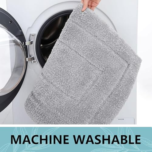 Buganda Microfiber Bathroom Rugs 70x24, Soft Shaggy Absorbent Bath Rugs - color: Grey, size: 70" X 24"