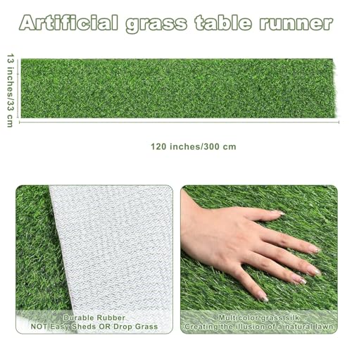 13x120 in Synthetic Artificial Grass Table Runner, Faux Turf Table Decor - size: XXL:13 x 120 Inches