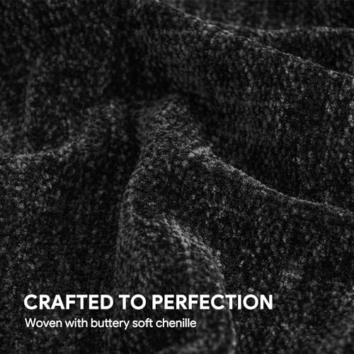 RECYCO Chenille Throw Blanket for Couch, 50"x60", Black - color: Black, size: 50'' X 60''