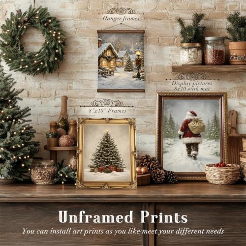 KBKBART 6pcs Christmas Wall Art Decor, Santa Claus Holiday Prints Paintings - color: Christmast Prints