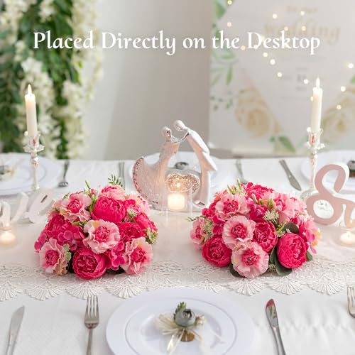 Flower Centerpieces for Wedding Tables: Hot Pink, Set of 10 - color: Hot Pink, size: 10 PCS