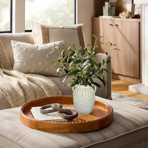 White Ceramic Vase with 2 Handles,7.8 Inch Rustic Farmhouse Decor - size: 7.8 inches
