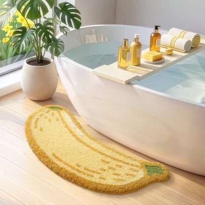 LUMI Cute Bathroom Rug, Absorbent Non Slip Bath Mat, 18.5"x39.5", Banana - color: Fruit-banana