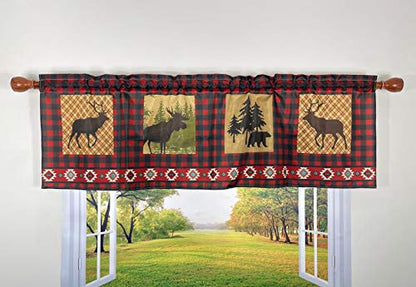 Lodge Rustic Buffalo Check Plaid Northwoods Valance 58 x 18 Inches - color: Buffalo Check, size: 58"W x 18"L (Pack of 1)