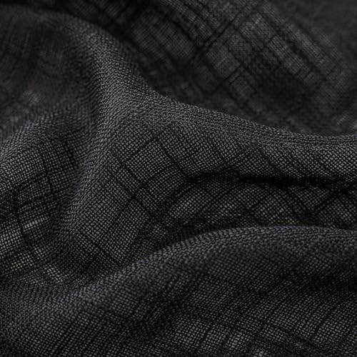 Beda Home Tassel Linen Textured Swag Curtain Valance, Black, 36 x 36 in - color: Black, size: 36"W x 36"L (Pack of 2)