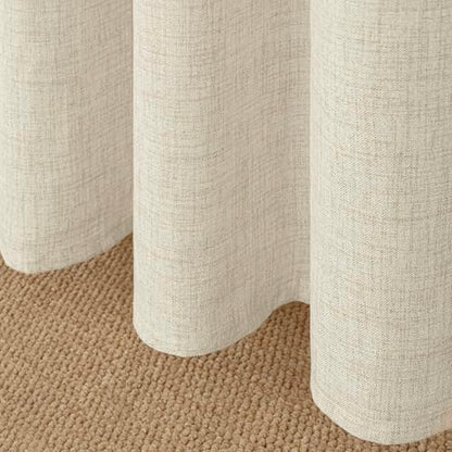 YoungsTex Linen Semi Sheer Curtains 45 Inch Length 2 Panels Set Rod Pocket - color: Linen, size: 42"W x 45"L (Pack of 2)