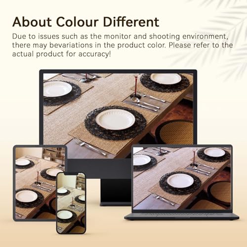 AHHFSMEI Paper Braided Round Placemats Set of 12 Natural Non-Slip Heat Resistant Table Mats for Dining Tables Woven Indoor & Outdoor Place mats(Black,12) - color: Black