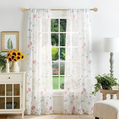 Ycolnaefllr 2Pack Wood Pinecone Curtain Rod, Farmhouse Heavy Duty, 18-64" - color: Wood, size: 18-64"(2 Pack)